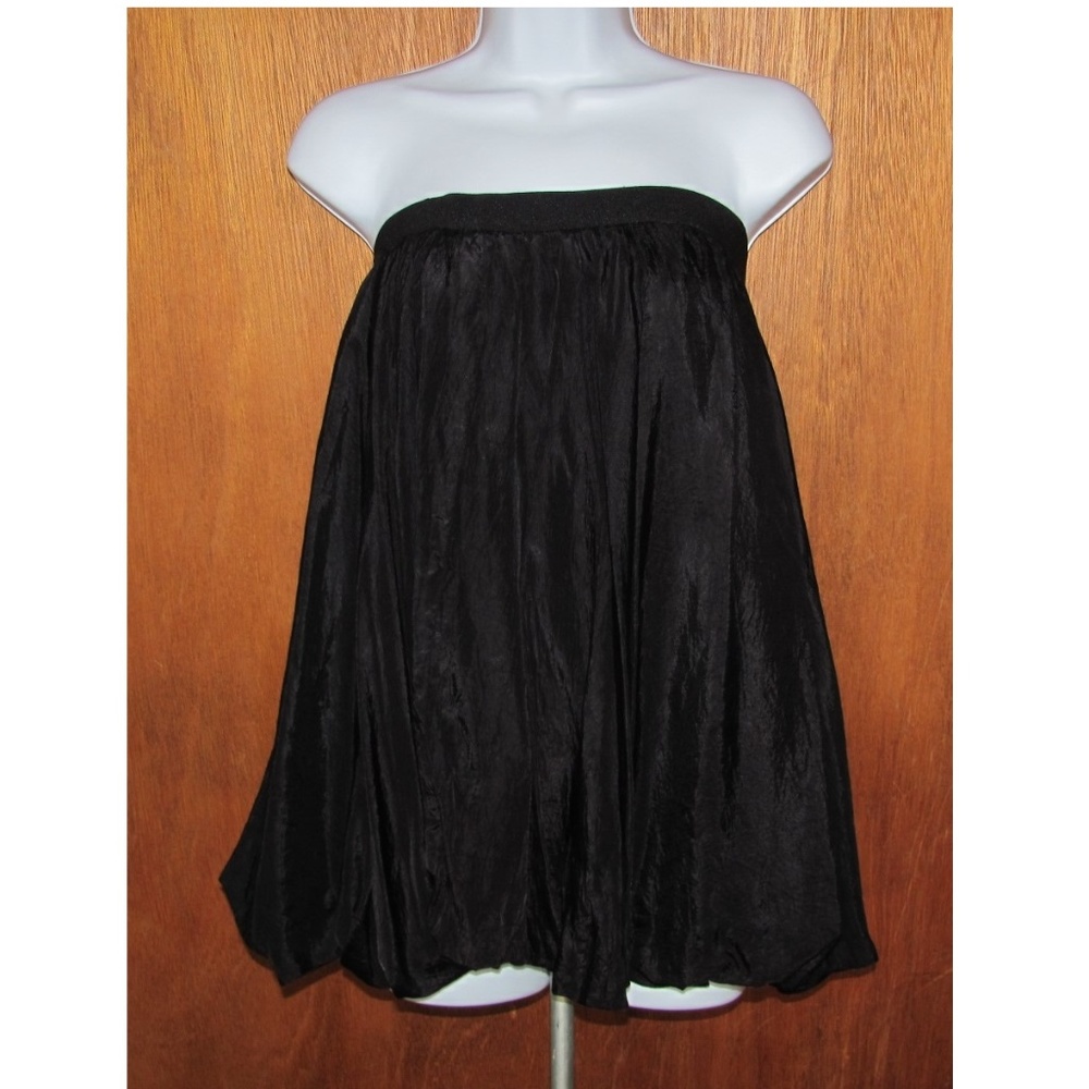 Silky gathered bubble hem top; OR a skirt